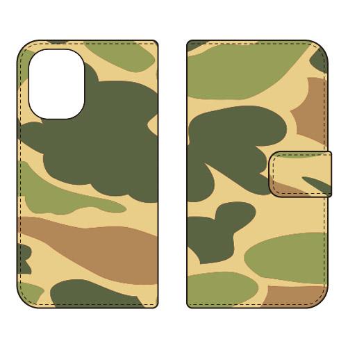 手帳型スマホケース ウッドランド迷彩 (受注生産)  SECOND SKIN iPhone 16