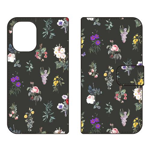 手帳型スマホケース SINDEE Botanical （ブラック） (受注生産)  SECOND S...