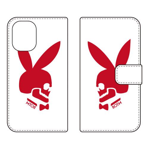 手帳型スマホケース Bunny bone レッド (受注生産)  SECOND SKIN iPhon...