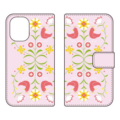 手帳型スマホケース フローラル TYPE1 (受注生産)  SECOND SKIN iPhone 1...