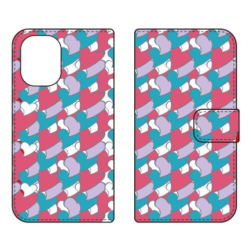 手帳型スマホケース ハートフル グリーン (受注生産)  SECOND SKIN iPhone 16