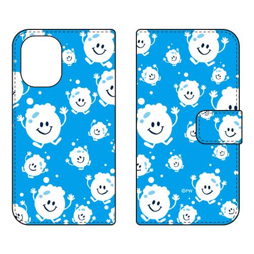手帳型スマホケース bubbles ライトブルー (受注生産)  SECOND SKIN iPhon...
