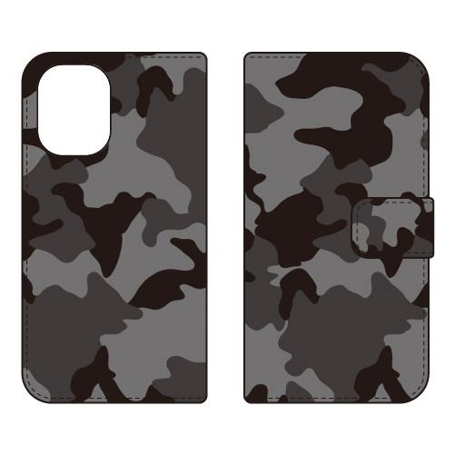 手帳型スマホケース 迷彩モノトーン (受注生産)  SECOND SKIN iPhone 16