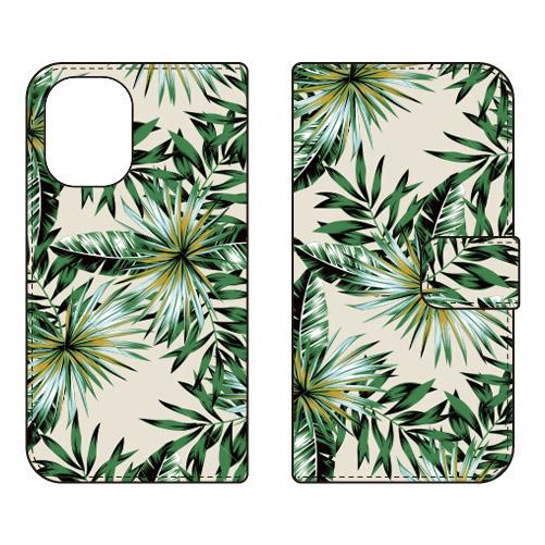 手帳型スマホケース トロピカル グリーン (受注生産)  SECOND SKIN iPhone 16