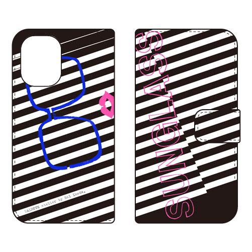 手帳型スマホケース 池田ハルSunglass ブラック (受注生産)  SECOND SKIN iP...