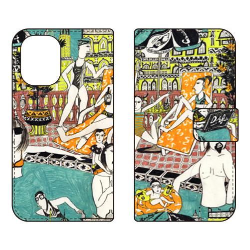 手帳型スマホケース 若林夏 pool (受注生産)  SECOND SKIN iPhone 16
