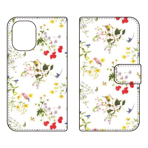 手帳型スマホケース SINDEE Natural Flower （ホワイト） (受注生産)  SEC...