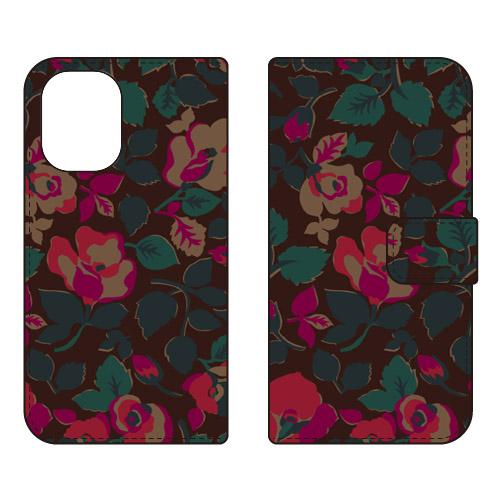 手帳型スマホケース SINDEE Bulluna Flower （ブラウン） (受注生産)  SEC...