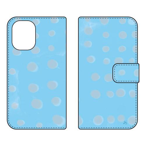 手帳型スマホケース オブチジン dot series ブルー (受注生産)  SECOND SKIN...