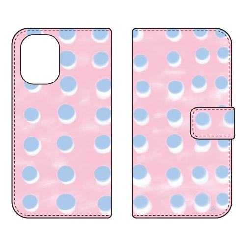 手帳型スマホケース オブチジン dot series ピンク (受注生産)  SECOND SKIN...