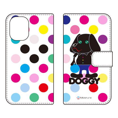 手帳型スマホケース Moisture Doggy マルチカラードット (受注生産)  SECOND ...