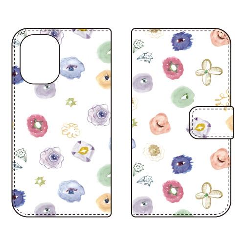 手帳型スマホケース Saqui Hotate mehana (受注生産)  SECOND SKIN ...