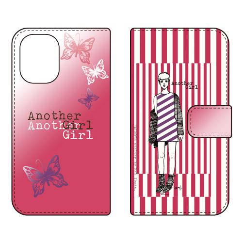 手帳型スマホケース Hal Ikeda アナザーガール・ストライプ・パーマネントレッド (受注生産)...