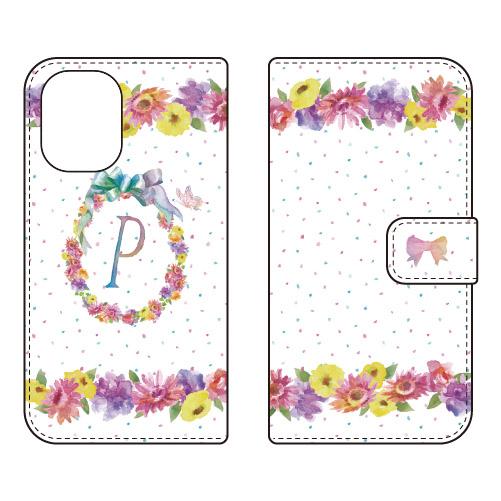 手帳型スマホケース パステルフラワー P (受注生産)  Cf LTD iPhone 16
