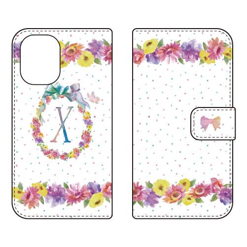 手帳型スマホケース パステルフラワー X (受注生産)  Cf LTD iPhone 16