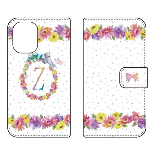 手帳型スマホケース パステルフラワー Z (受注生産)  Cf LTD iPhone 16