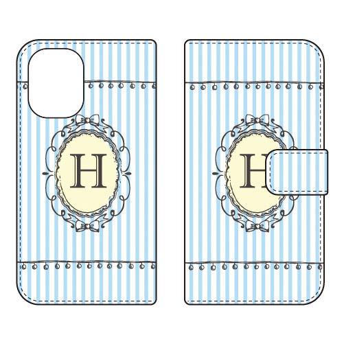 手帳型スマホケース H （サックス） (受注生産)  Cf LTD iPhone 16