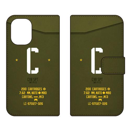 手帳型スマホケース ミリタリー C （カーキ） (受注生産)  Cf LTD iPhone 16