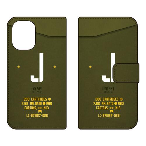 手帳型スマホケース ミリタリー J （カーキ） (受注生産)  Cf LTD iPhone 16