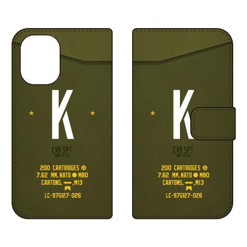 手帳型スマホケース ミリタリー K （カーキ） (受注生産)  Cf LTD iPhone 16