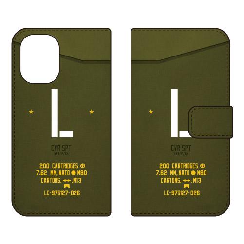 手帳型スマホケース ミリタリー L （カーキ） (受注生産)  Cf LTD iPhone 16