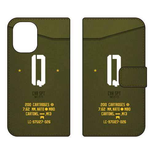 手帳型スマホケース ミリタリー Q （カーキ） (受注生産)  Cf LTD iPhone 16