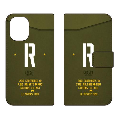 手帳型スマホケース ミリタリー R （カーキ） (受注生産)  Cf LTD iPhone 16