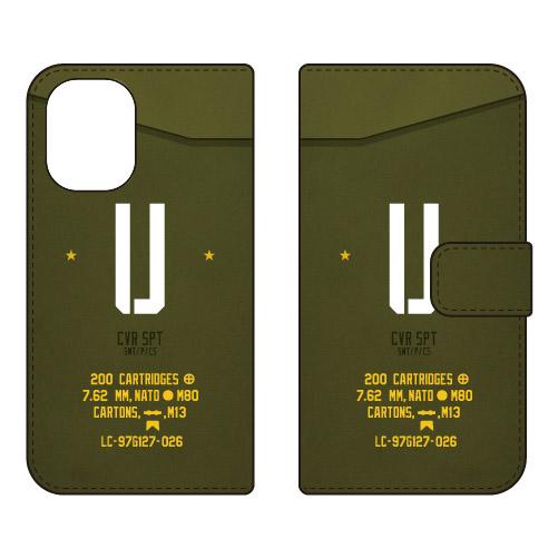 手帳型スマホケース ミリタリー U （カーキ） (受注生産)  Cf LTD iPhone 16