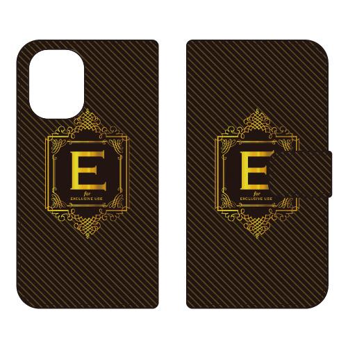 手帳型スマホケース ラグジュアリー E （ゴールドイエロー） (受注生産)  Cf LTD iPho...