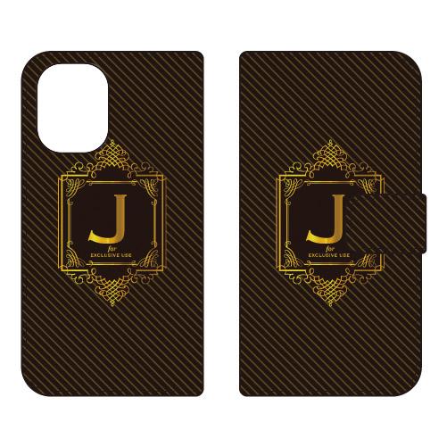 手帳型スマホケース ラグジュアリー J （ゴールドイエロー） (受注生産)  Cf LTD iPho...