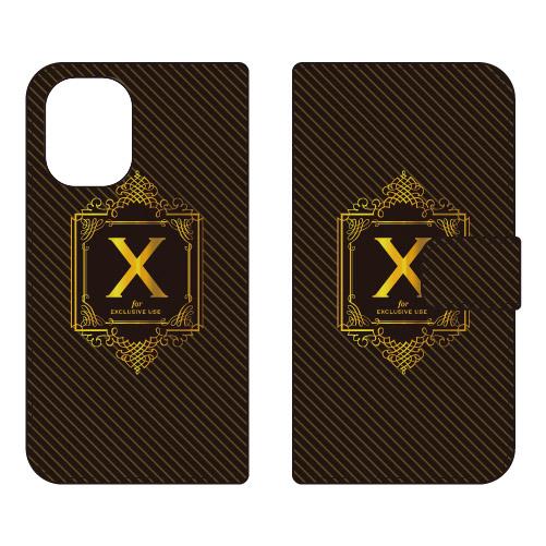 手帳型スマホケース ラグジュアリー X （ゴールドイエロー） (受注生産)  Cf LTD iPho...