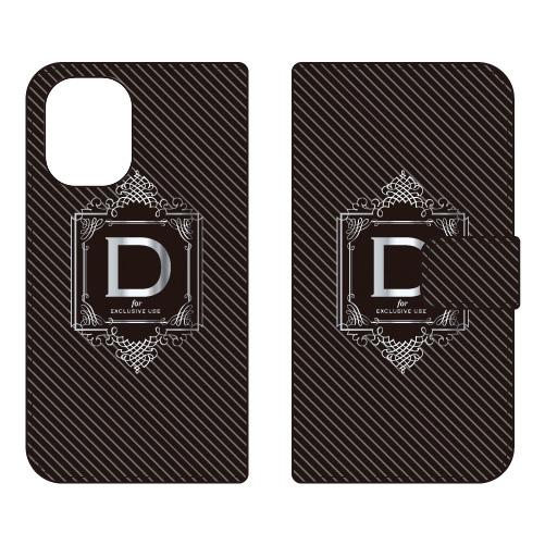 手帳型スマホケース ラグジュアリー D （シルバーグレー） (受注生産)  Cf LTD iPhon...