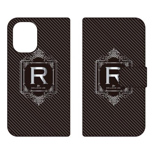 手帳型スマホケース ラグジュアリー R （シルバーグレー） (受注生産)  Cf LTD iPhon...
