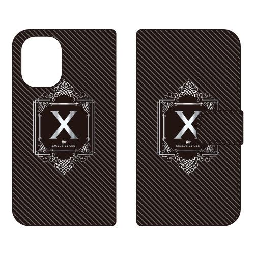 手帳型スマホケース ラグジュアリー X （シルバーグレー） (受注生産)  Cf LTD iPhon...