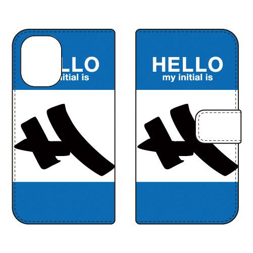 手帳型スマホケース ハロー H （ブルー） (受注生産)  Cf LTD iPhone 16