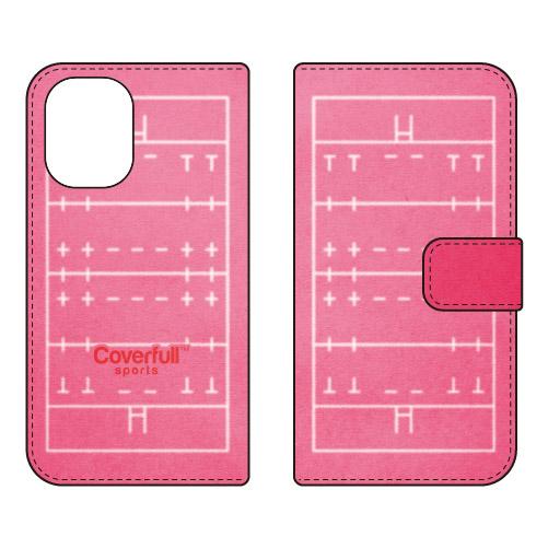 手帳型スマホケース ラグビー ピンク (受注生産)  Cf LTD iPhone 16