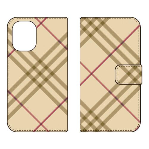 手帳型スマホケース スタンダード スイートチェック ベージュ スマホケース (受注生産)  Cf L...
