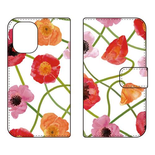 手帳型スマホケース スタンダード クロスフラワー スマホケース (受注生産)  Cf LTD iPh...