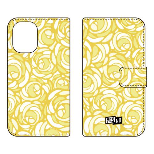 手帳型スマホケース ローズポップ パステルイエロー (受注生産)  YESNO iPhone 16