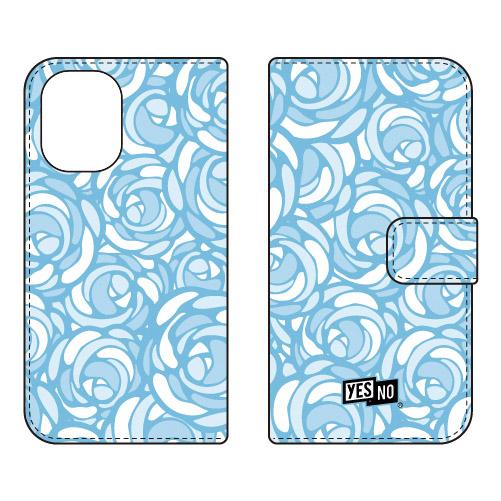 手帳型スマホケース ローズポップ パステルブルー (受注生産)  YESNO iPhone 16