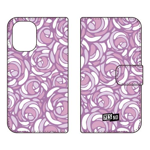 手帳型スマホケース ローズポップ パステルパープル (受注生産)  YESNO iPhone 16