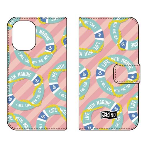 手帳型スマホケース マリン ピンク (受注生産)  YESNO iPhone 16