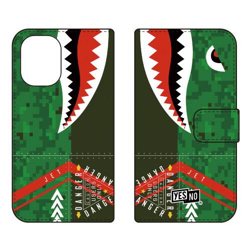 手帳型スマホケース シャーク デジタルカモ (受注生産)  YESNO iPhone 16