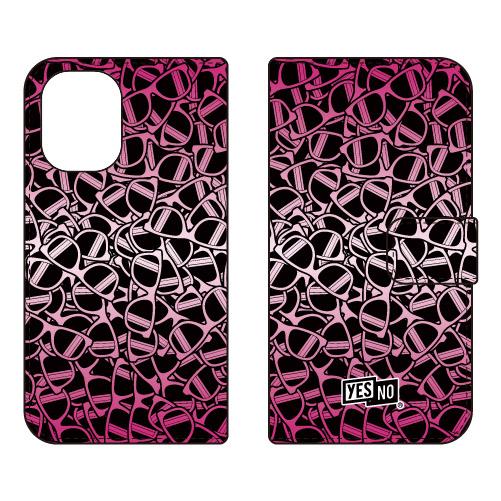 手帳型スマホケース サングラス ピンク (受注生産)  YESNO iPhone 16