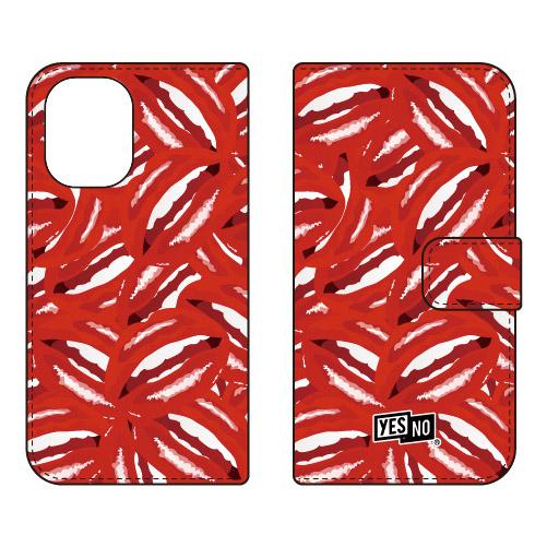 手帳型スマホケース リップ レッド (受注生産)  YESNO iPhone 16