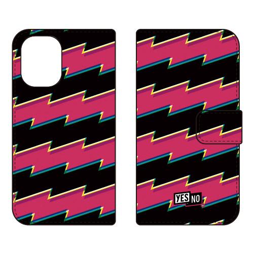 手帳型スマホケース ライトニングボーダー ピンク (受注生産)  YESNO iPhone 16