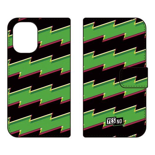 手帳型スマホケース ライトニングボーダー グリーン (受注生産)  YESNO iPhone 16