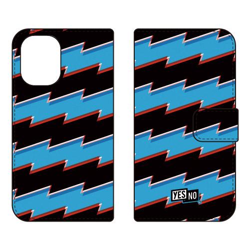 手帳型スマホケース ライトニングボーダー ブルー (受注生産)  YESNO iPhone 16