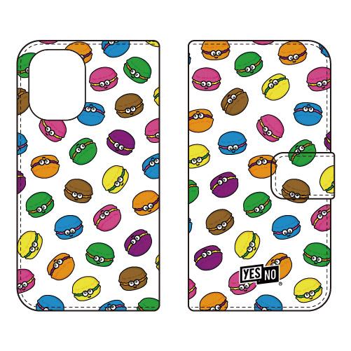 手帳型スマホケース マカロンズ ホワイト (受注生産)  YESNO iPhone 16