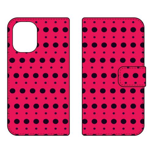 手帳型スマホケース ドット柄 （PINK） (受注生産)  Cf LTD iPhone 16